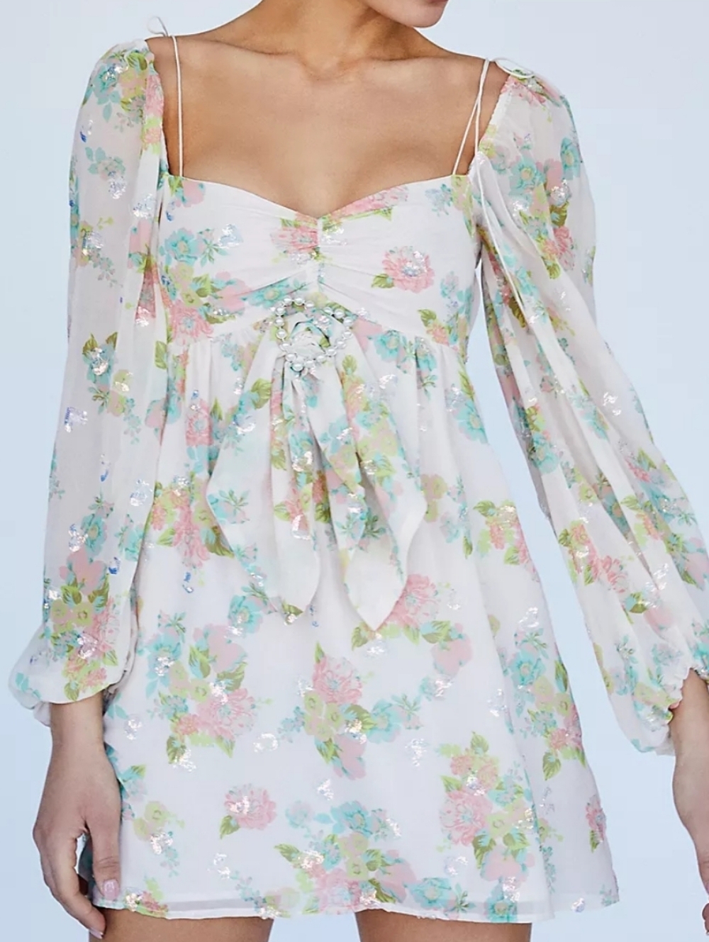 For Love & Lemons Georgina Swing Dress Foral Mini Size Medium